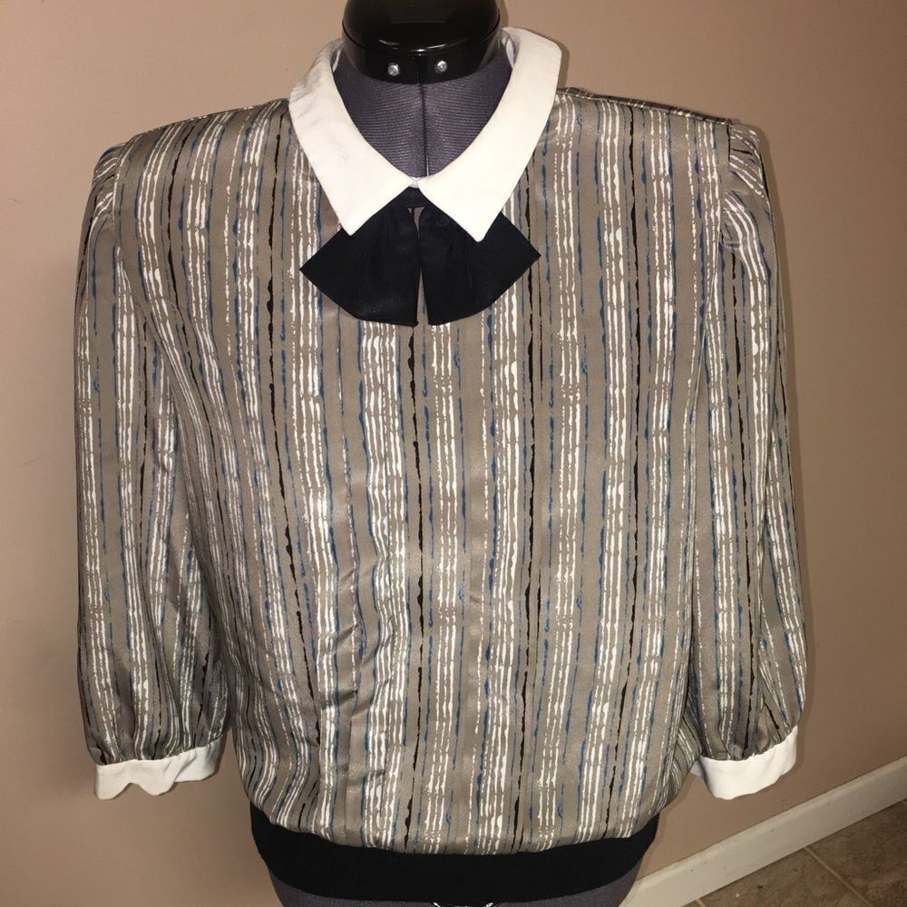 Vintage Liz Roberts striped blouse size 10